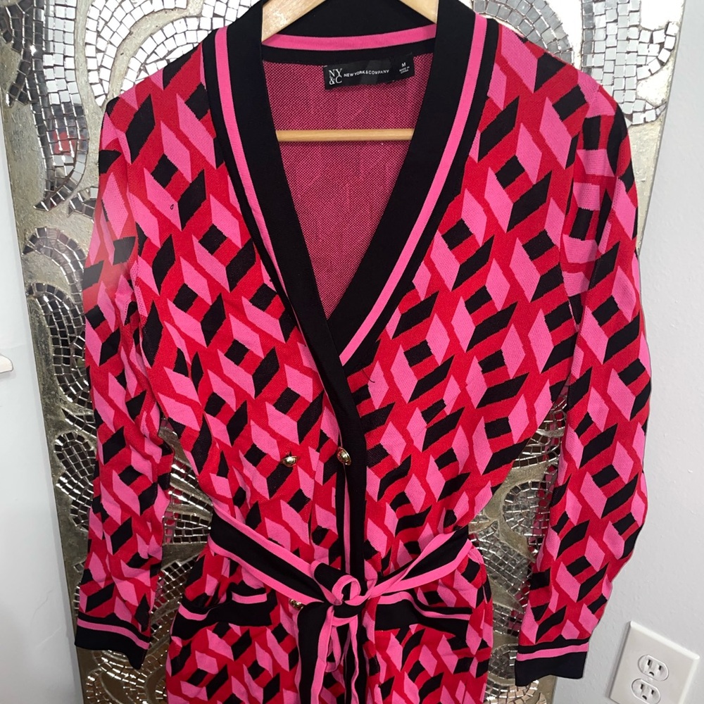 Fitted Belted Sweater Dress